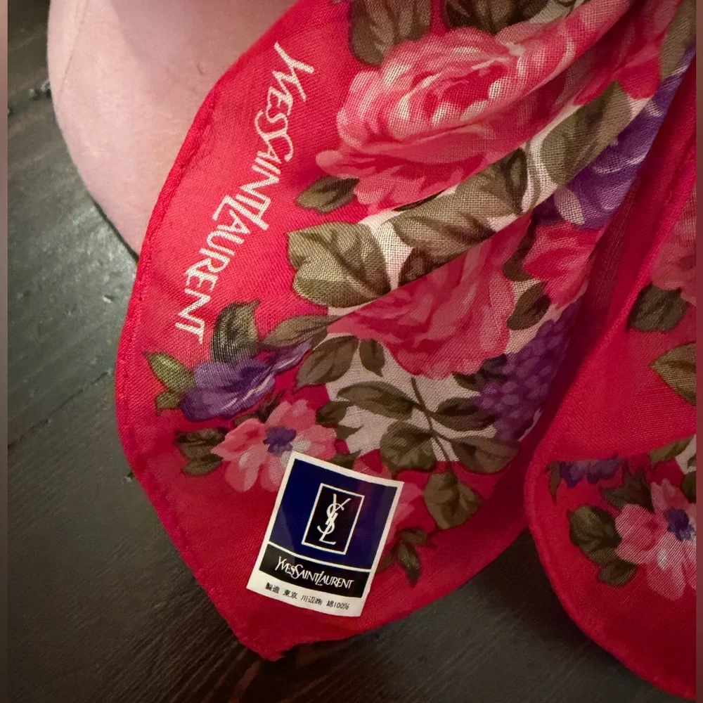 Vintage Yves Saint Laurent Floral Scarf